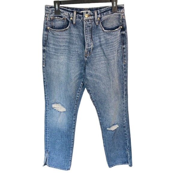 Good American Good Boy‎ Boyfriend Jeans Distressed Size 6/28 - Picture 1 of 6